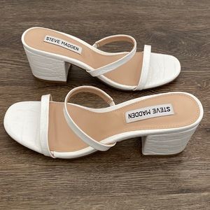 Steve Madden white block heel